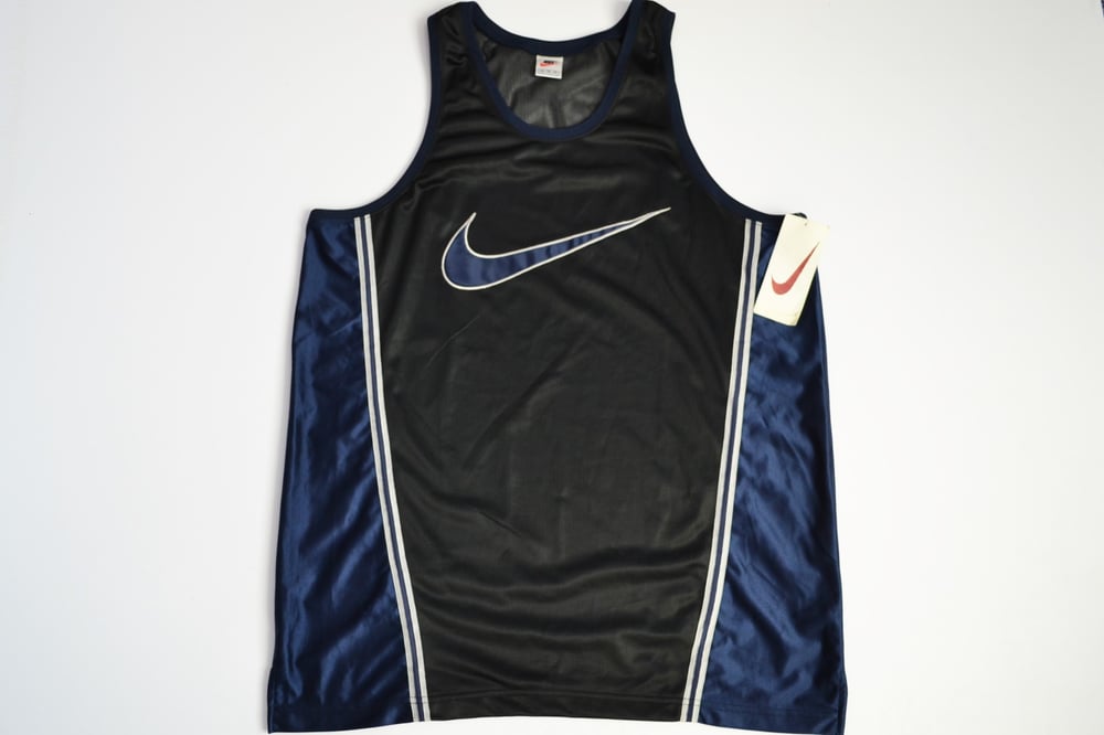 Vintage 1990's Nike Air Big Swoosh Basketball Jersey Sz.XL